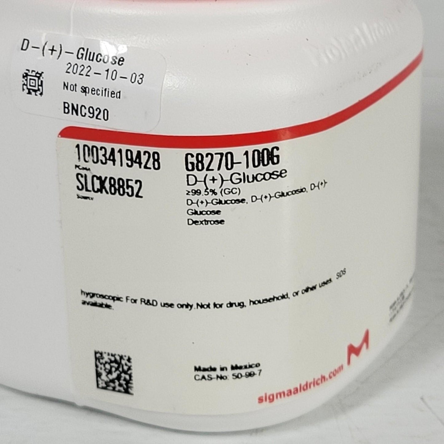Sigma-Aldrich G8270 Dextrose P5655 Potassium Phosphate Monobasic C0750 Caffeine