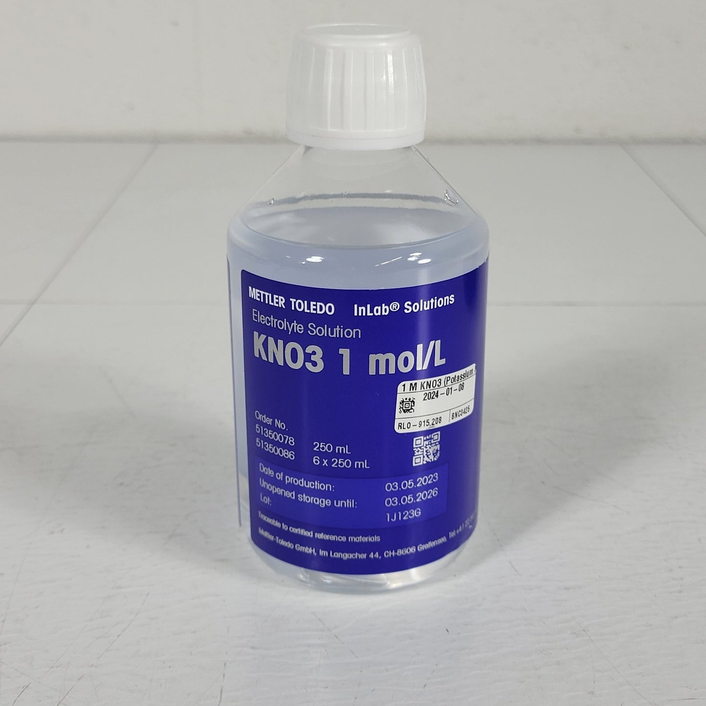 Mettler Toledo 51350078 Electrolyte Solution KNO3 1 mol/L 250 mL pH