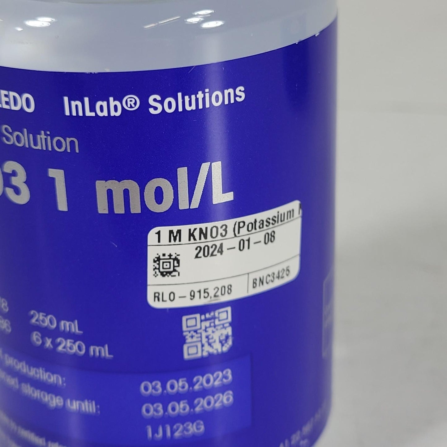 Mettler Toledo 51350078 Electrolyte Solution KNO3 1 mol/L 250 mL pH