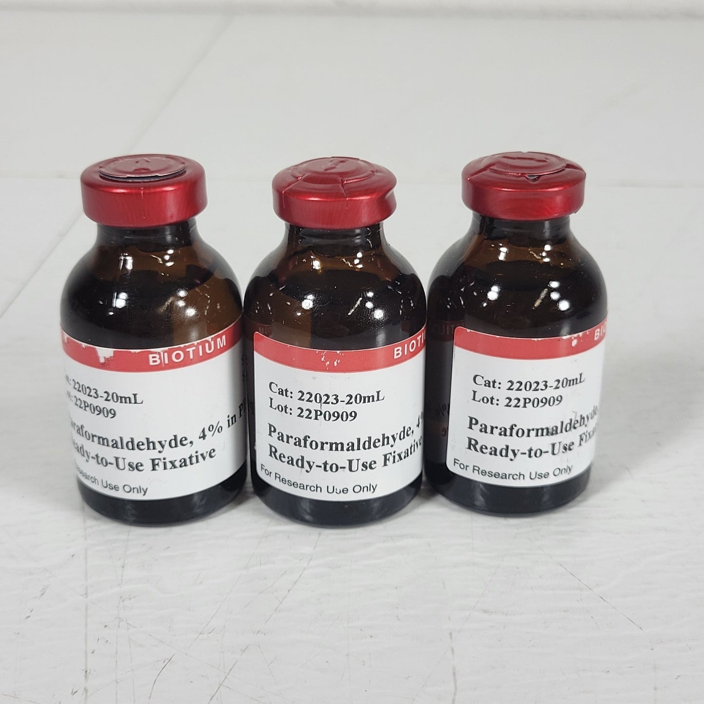 Lot of 3 Biotium 22023-20mL Paraformaldehyde 4% PBS Ready-to-Use Fixative 20 mL