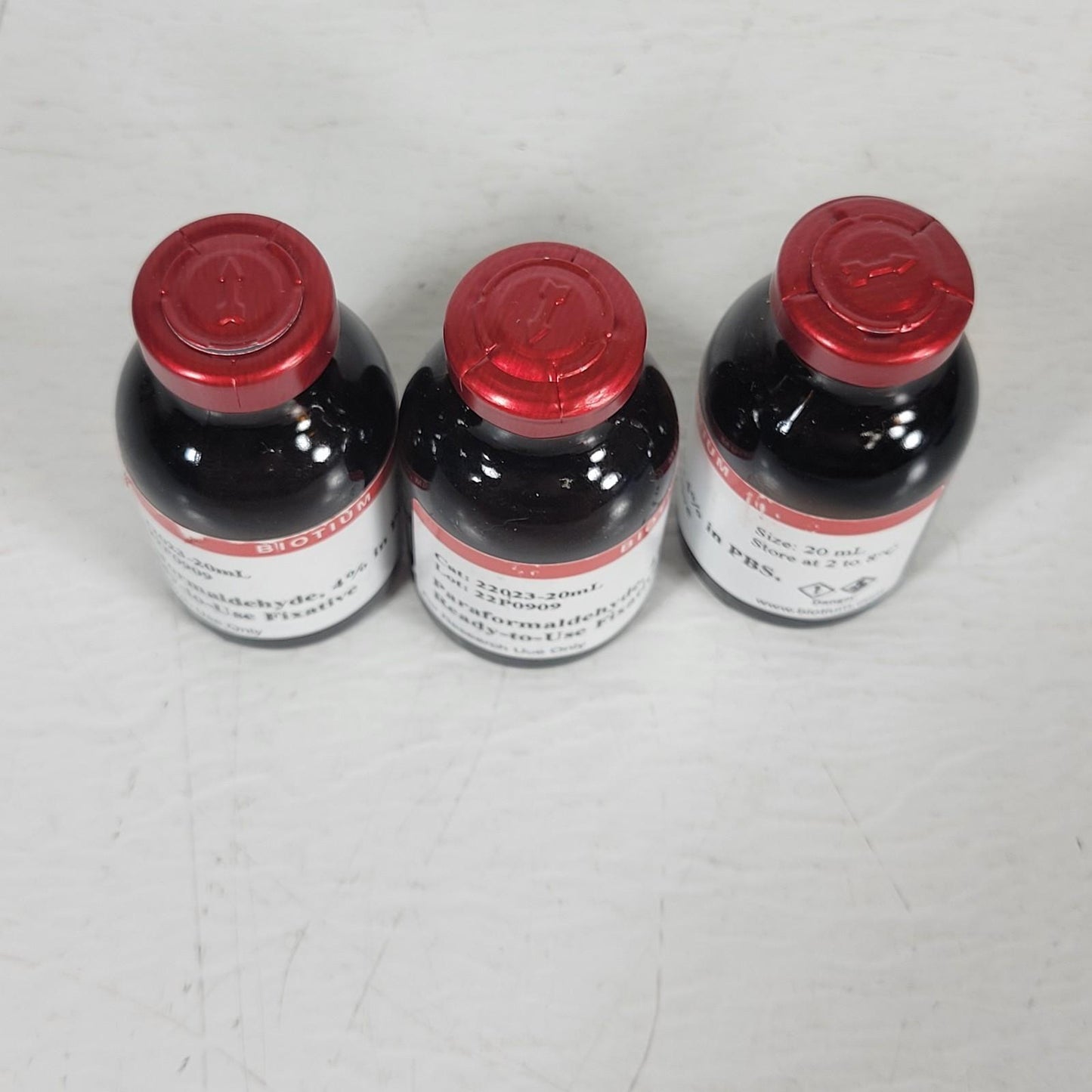 Lot of 3 Biotium 22023-20mL Paraformaldehyde 4% PBS Ready-to-Use Fixative 20 mL