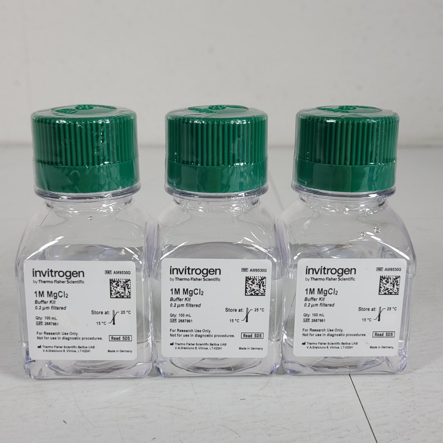 Lot of 3 Thermo Invitrogen AM9530G 1M MgCl2 Buffer Kit 0.2µm Filtered 100mL Each