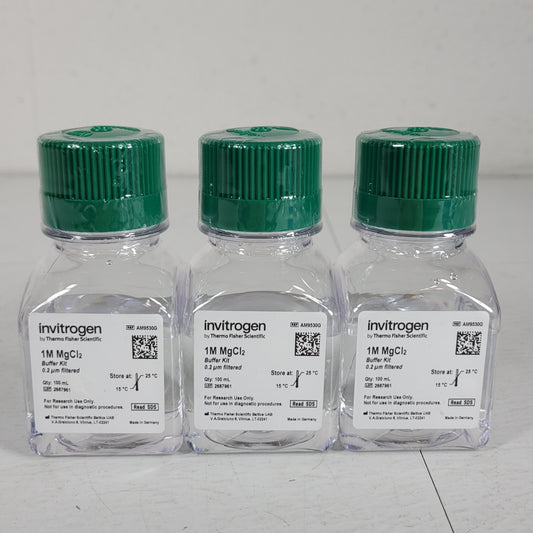 Lot of 3 Thermo Invitrogen AM9530G 1M MgCl2 Buffer Kit 0.2µm Filtered 100mL Each