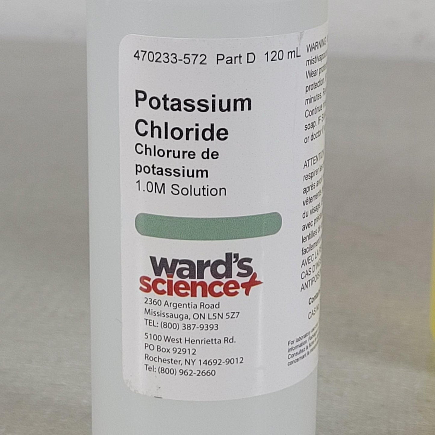 Parts of Ward's 470233-572 pH Buffer Kit pH 7 pH 4 pH 12 Potassium Chloride
