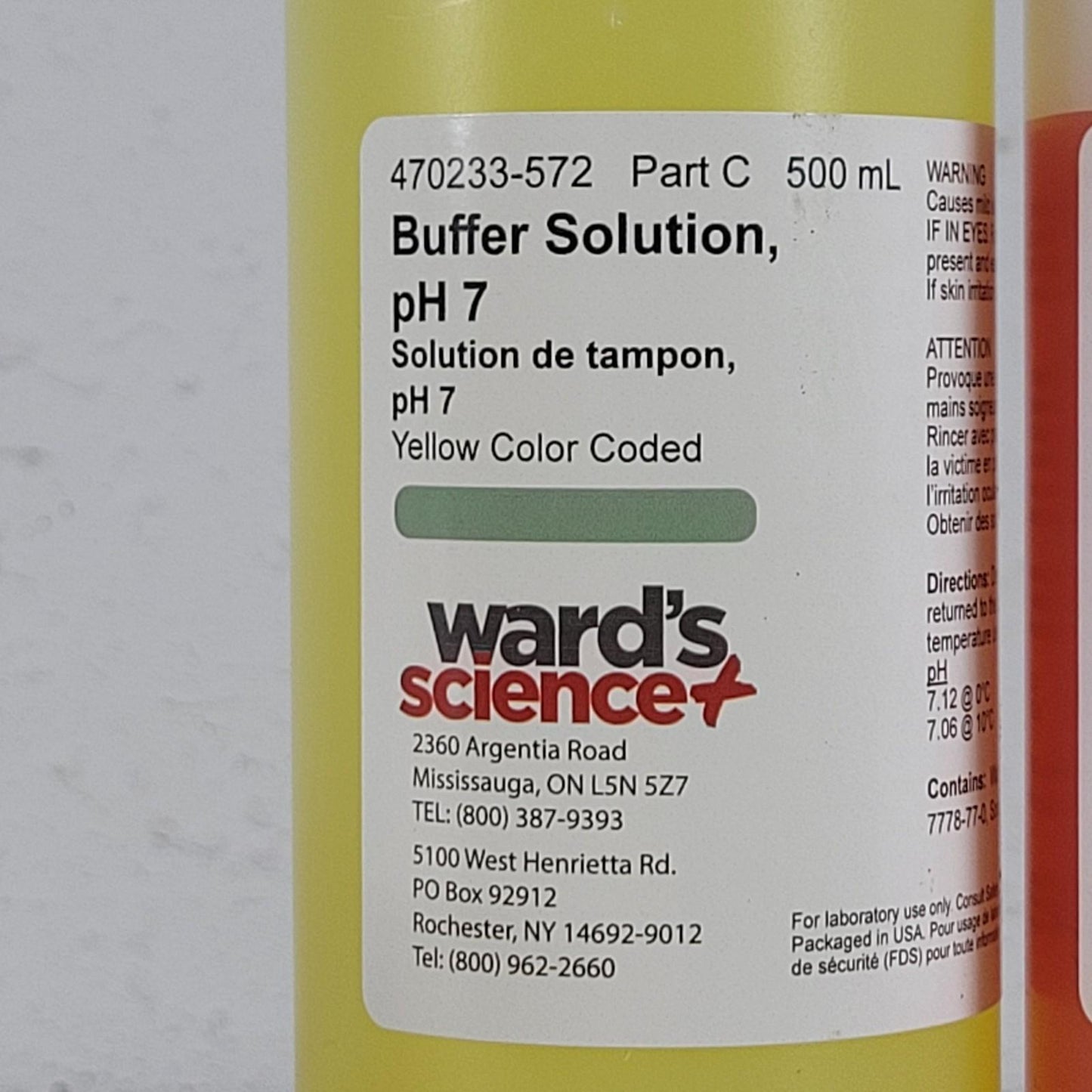 Parts of Ward's 470233-572 pH Buffer Kit pH 7 pH 4 pH 12 Potassium Chloride