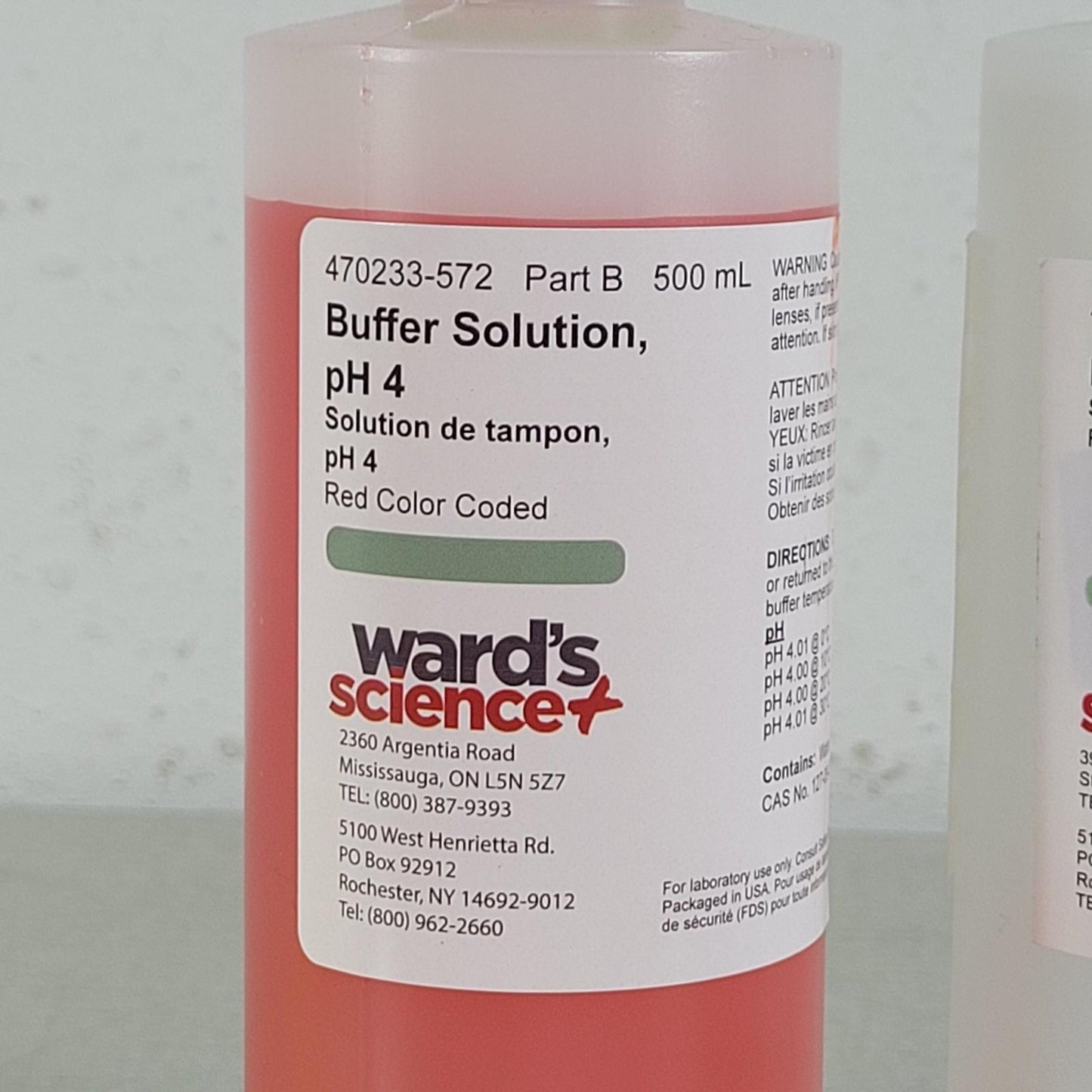 Parts of Ward's 470233-572 pH Buffer Kit pH 7 pH 4 pH 12 Potassium Chloride