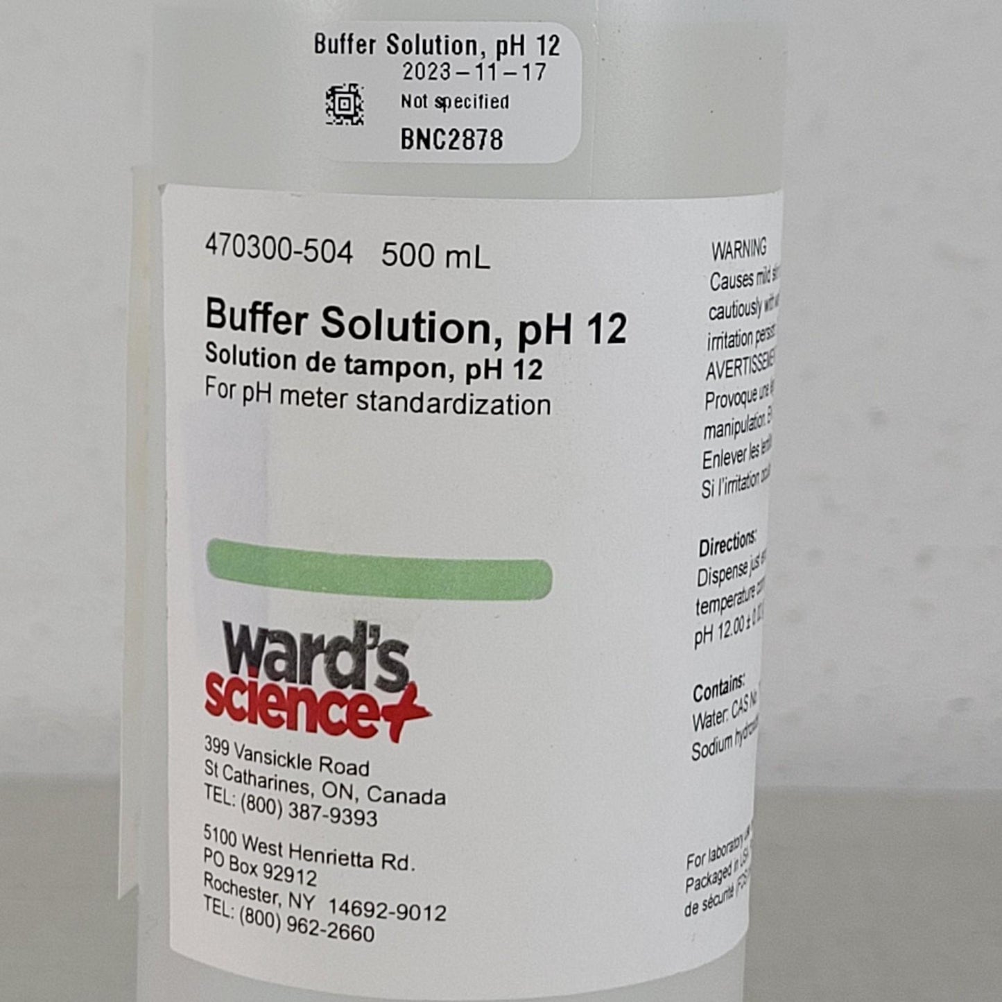 Parts of Ward's 470233-572 pH Buffer Kit pH 7 pH 4 pH 12 Potassium Chloride