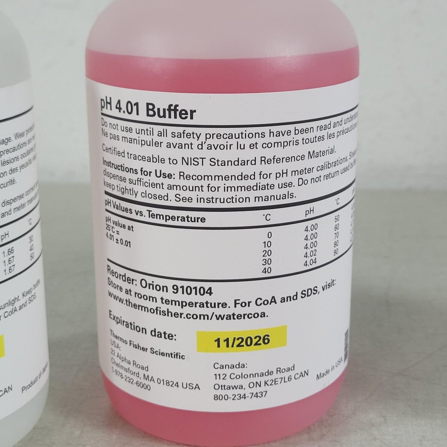 Thermo Orion 910168 910104 910110 pH 1.68 pH 4.01 pH 10.01 Buffer 475mL