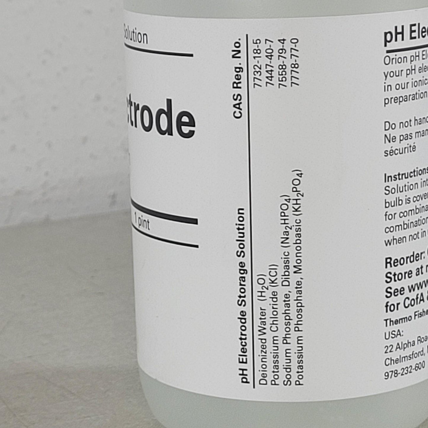 Thermo Orion 910001 pH Electrode Storage Solution 475mL 1 Pint