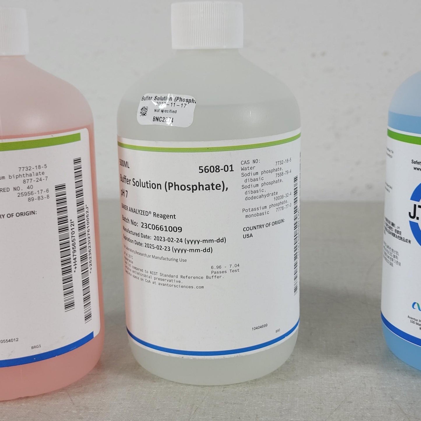 J.T. Baker 5657-01 5608-01 5655-01 Buffer Solution Kit pH 4 pH 7 pH 10
