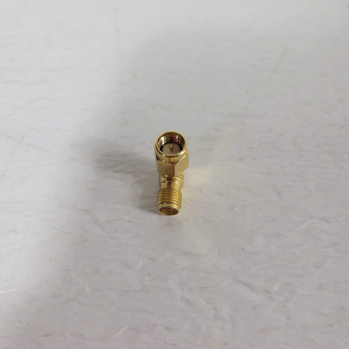 Right Angle 90deg Elbow SMA Connector Male to Female Gold RF Coaxial DC Signals