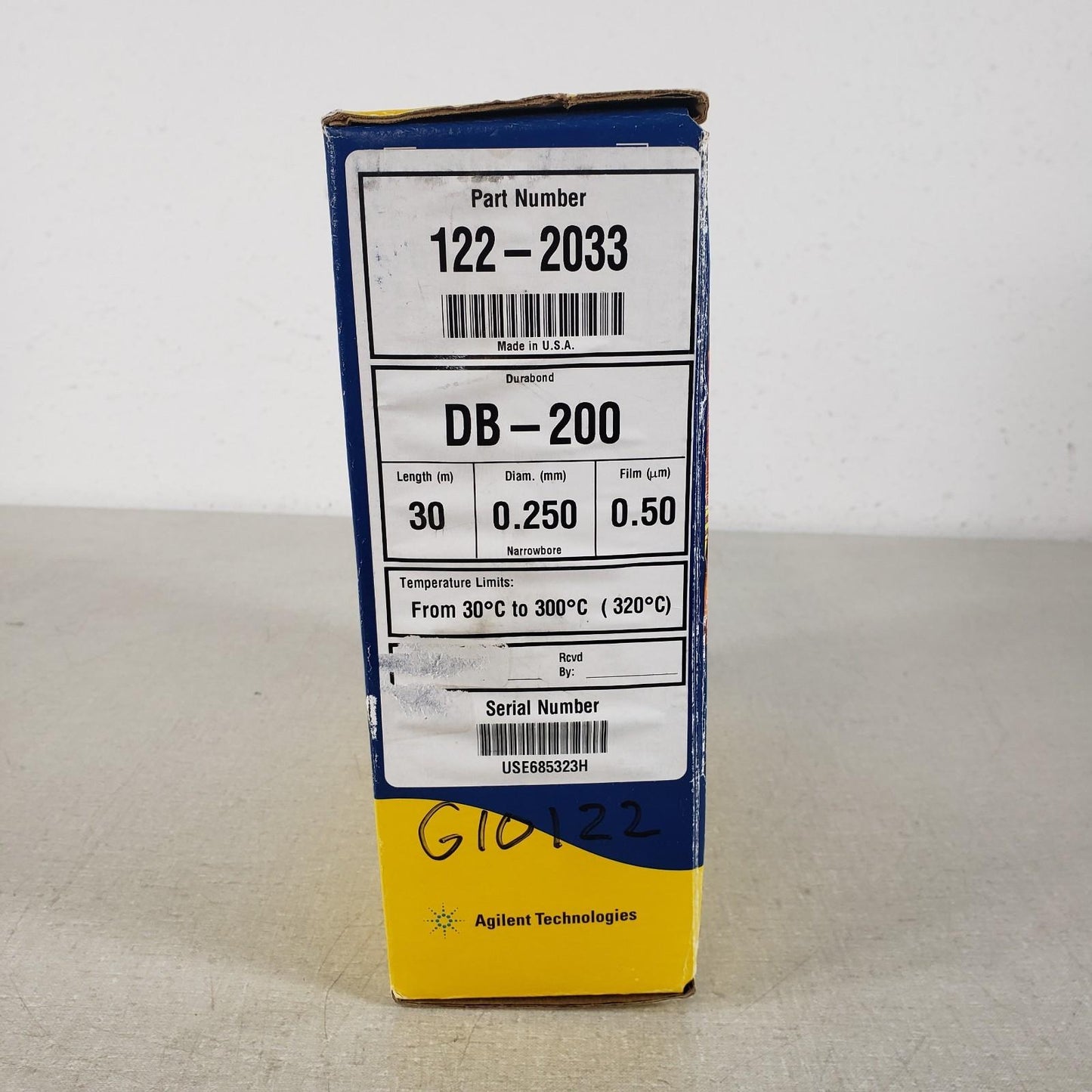 Agilent Technologies 122-2033 DB-200 30mx.25mm 0.5 Micron 30 to 300/320C Column