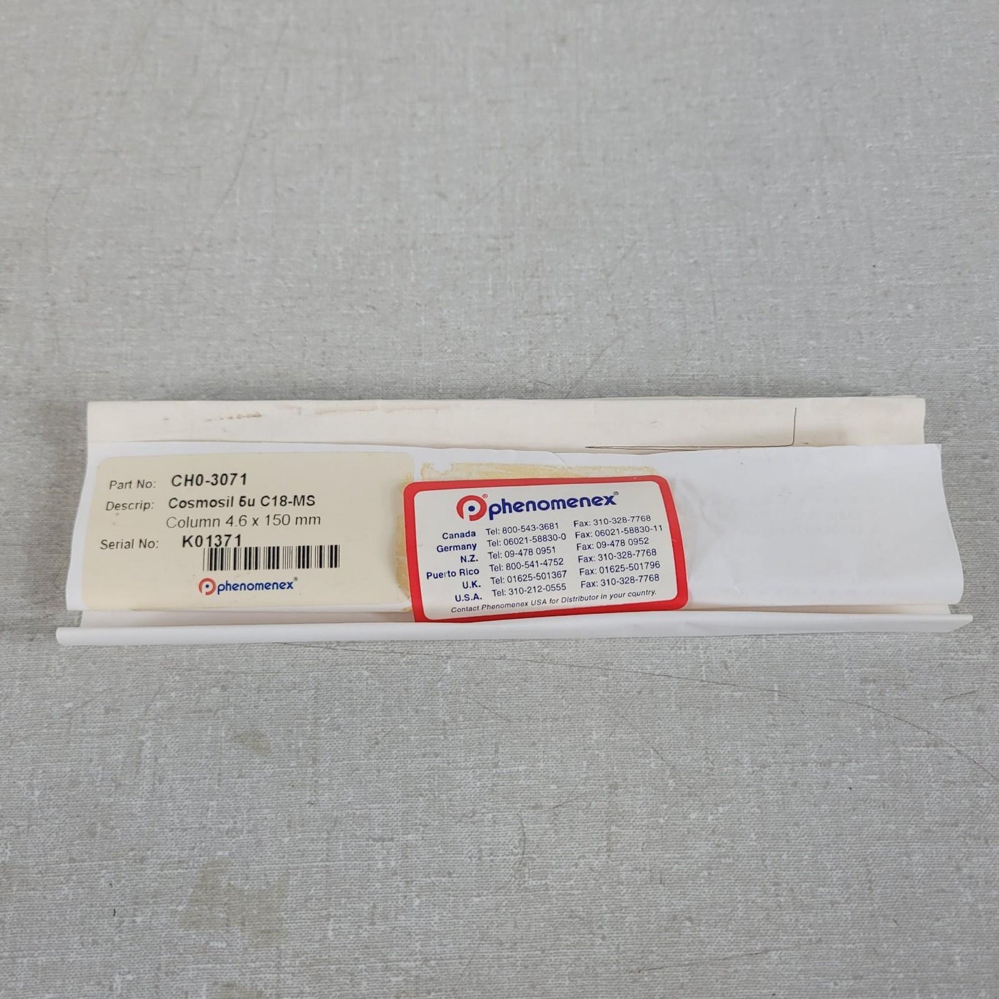 Phenomenex CH0-3071 Cosmosil 5u C18-MS Column 4.6 x 150mm Liquid Chromatagraphy