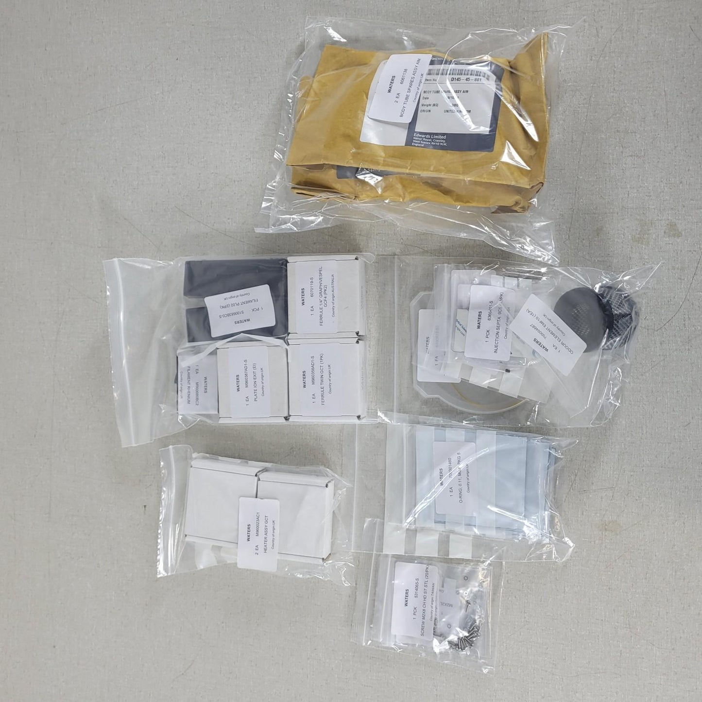 Waters GCT NO FI/FD Performative Maintenence Kit 201000147 Oil/Fittings/Asy/etc