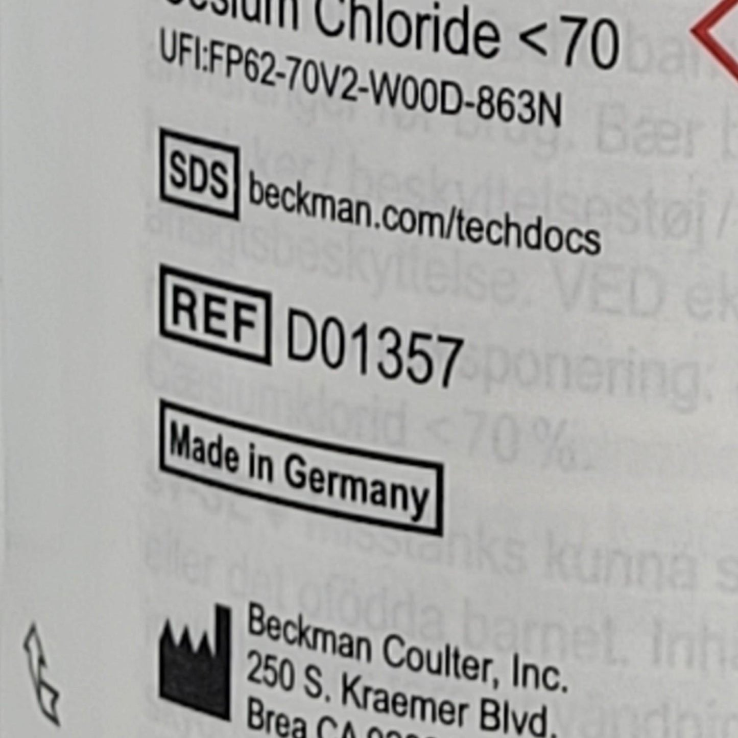 Beckman Coulter D01357 CsCl 1.784 ± 0.014 g/mL Purification 500 mL