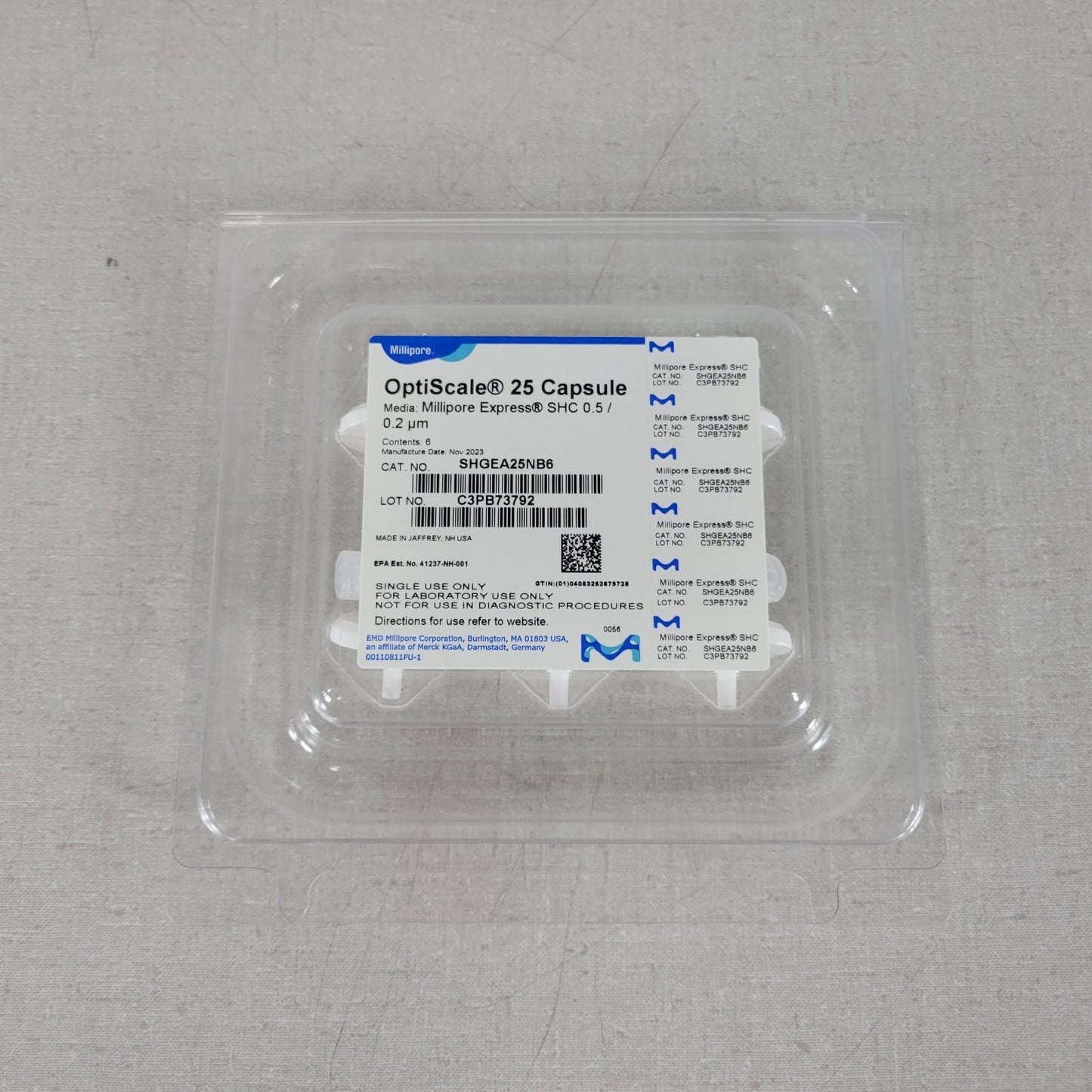 Millipore SHGEA25NB6 OptiScale 25 Express Capsule SHC 0.5/0.2 um - 6PK