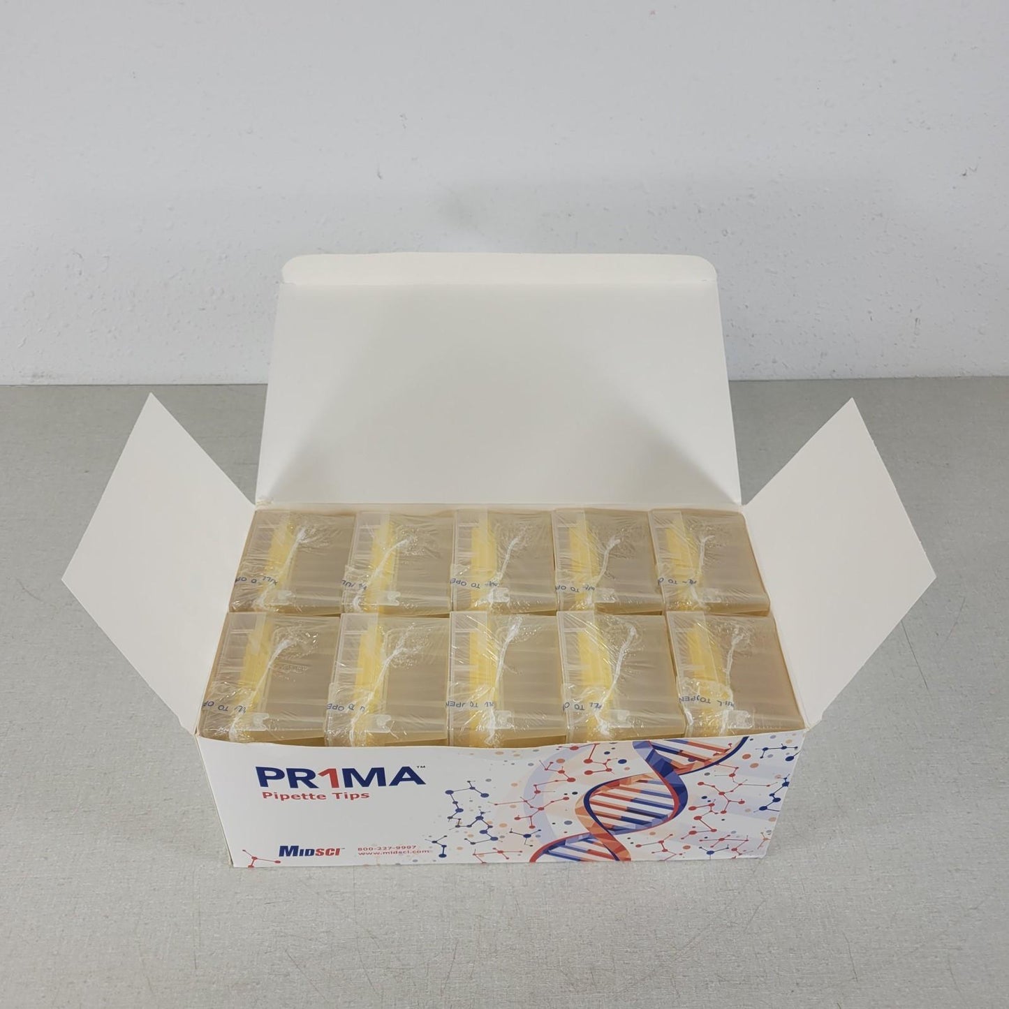 Midsci PR-300RK-S Prima 300ul Pipette Tips Racked Clear Low-Ret 10 Racks 96 Tips