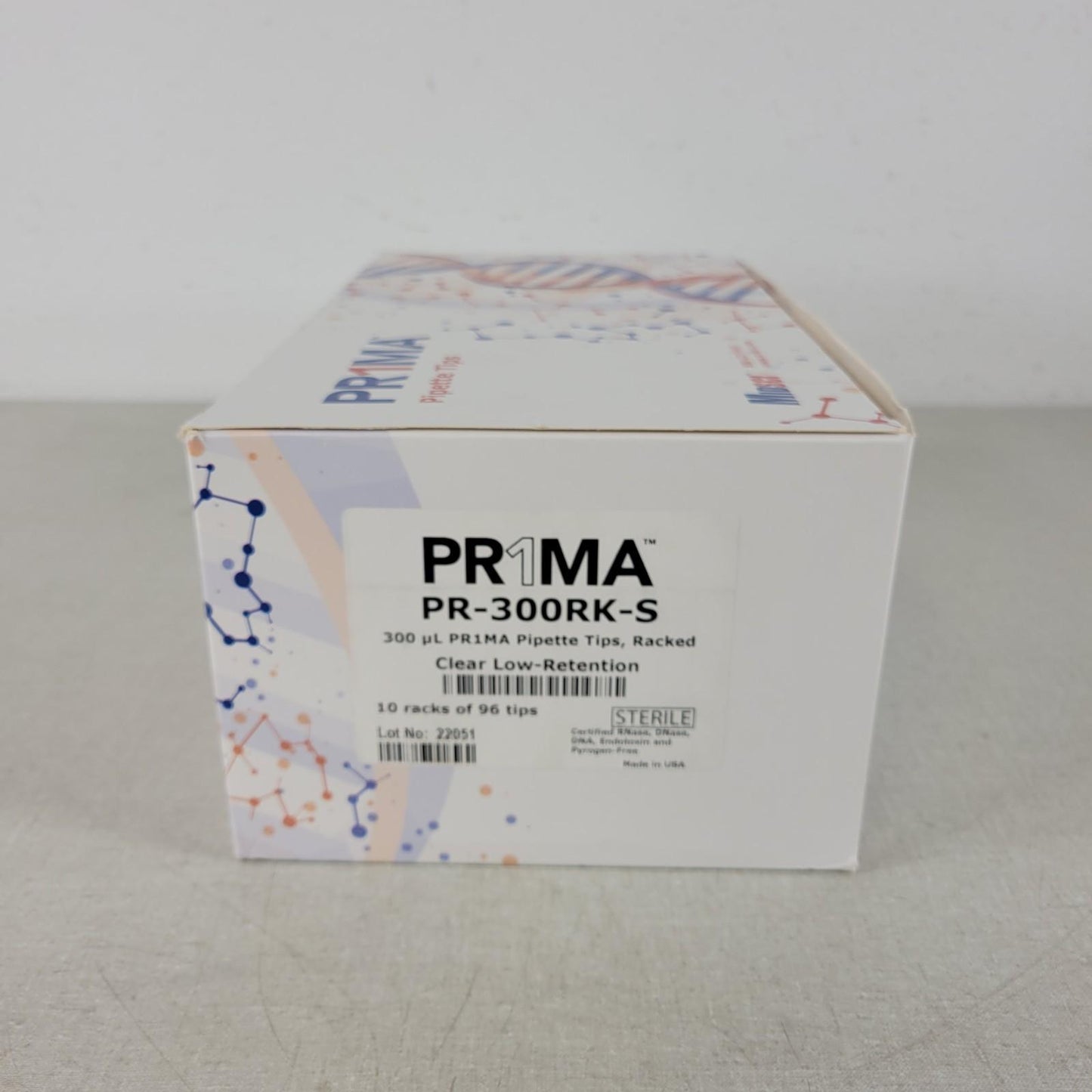 Midsci PR-300RK-S Prima 300ul Pipette Tips Racked Clear Low-Ret 10 Racks 96 Tips