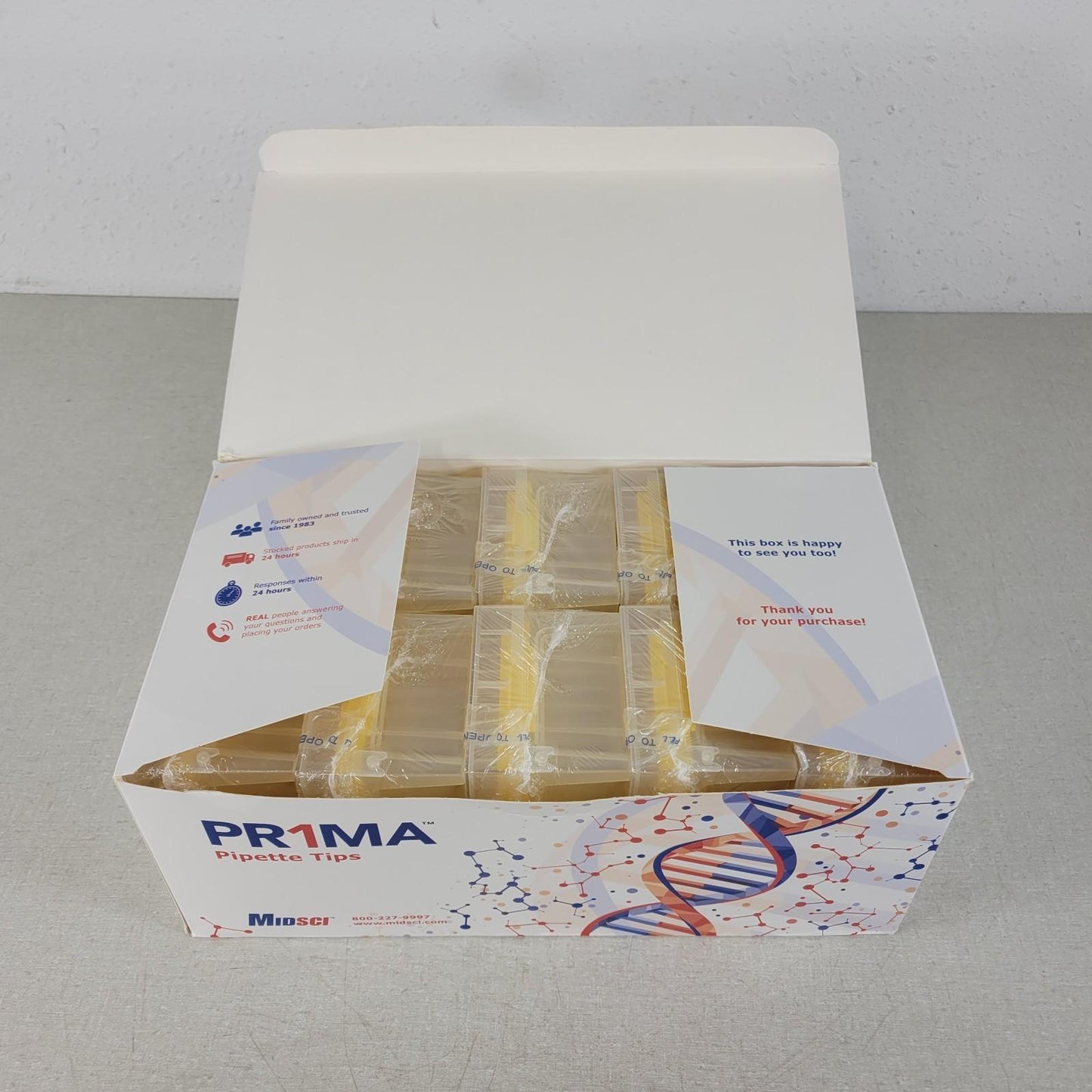 Midsci PR-300RK-S Prima 300ul Pipette Tips Racked Clear Low-Ret 10 Racks 96 Tips