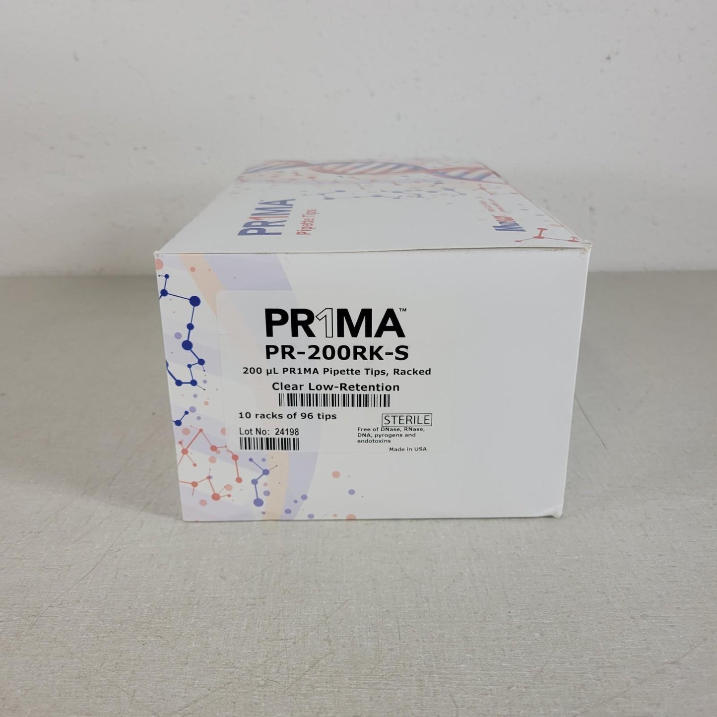 MidSci PR-200RK-S Prima 200ul Pipette Tips Racked Clear Low Retention 10 Racks