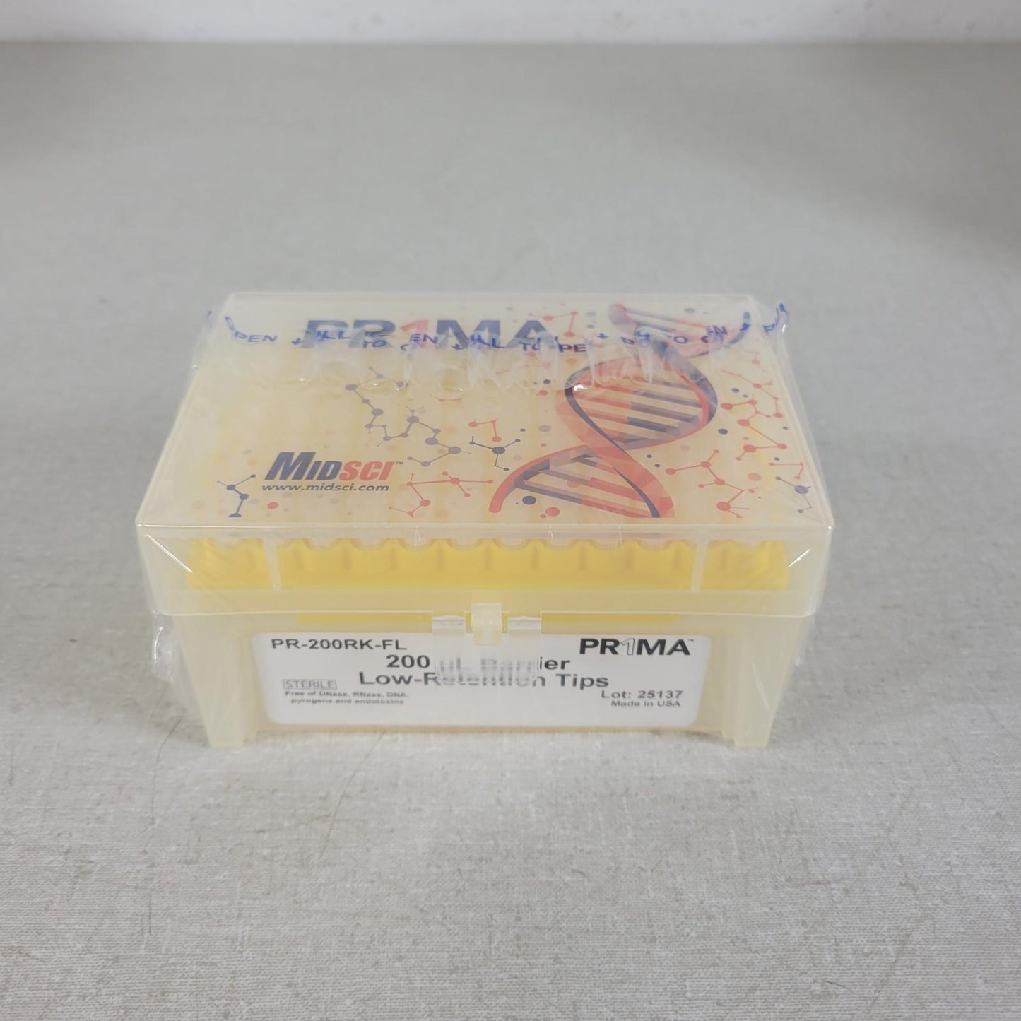 MidSci PR-200RK-FL Prima 200ul Barrier Tips Racked Clear Low Ret 10 Racks 96 Tip