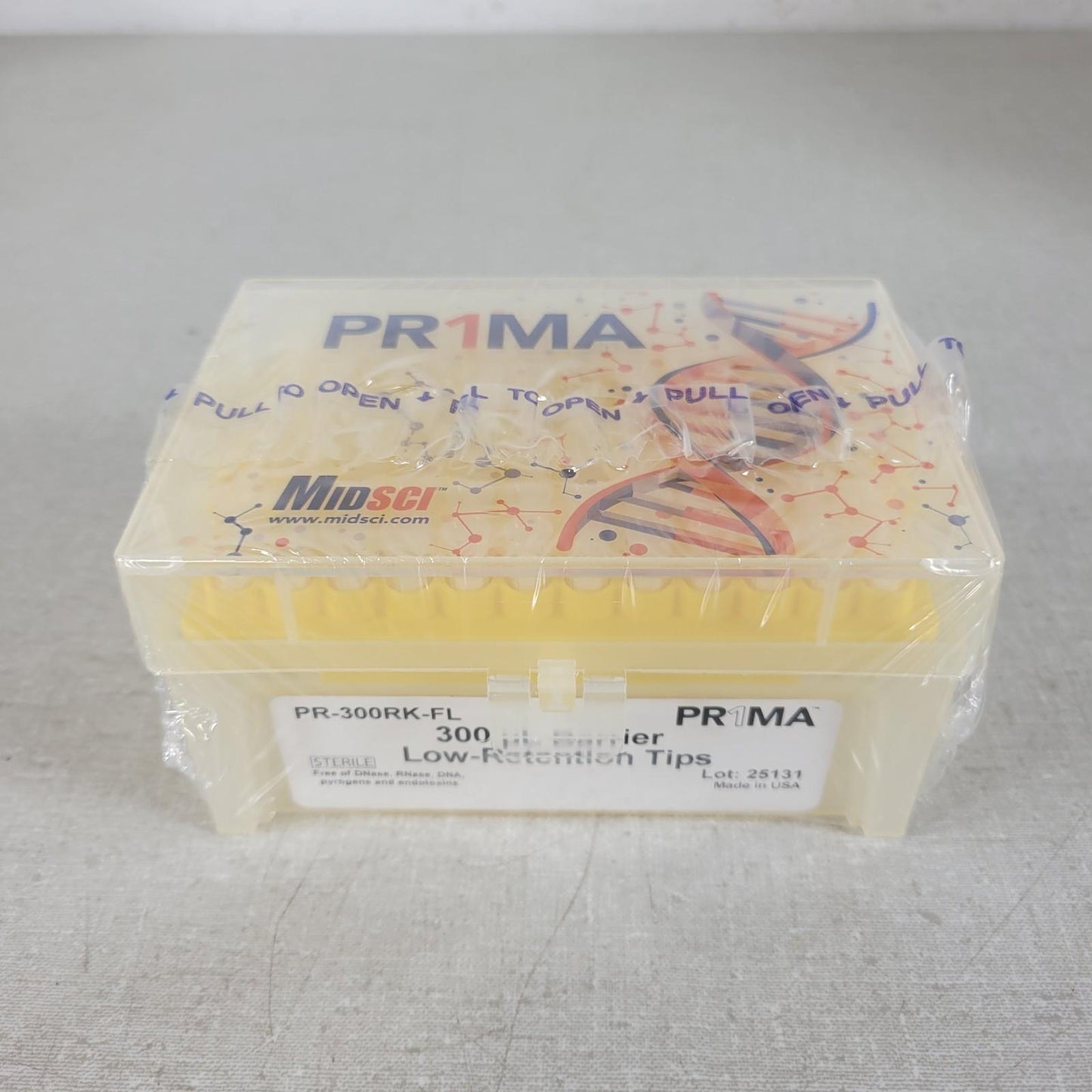 MidSci PR-300RK-FL Prima 300ul Barrier Tips Racked Clear Low Ret 10 Racks 96 Tip