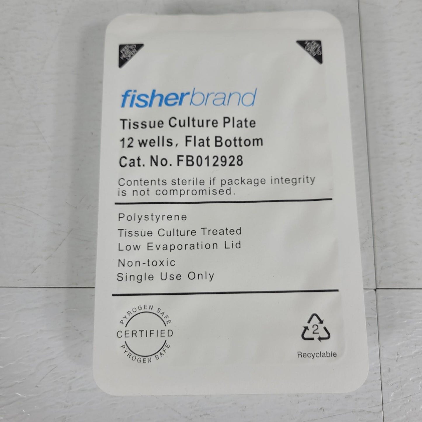 50PK Fisherbrand FB012928 12 Well Tissue Culture Plate Flat Bottom