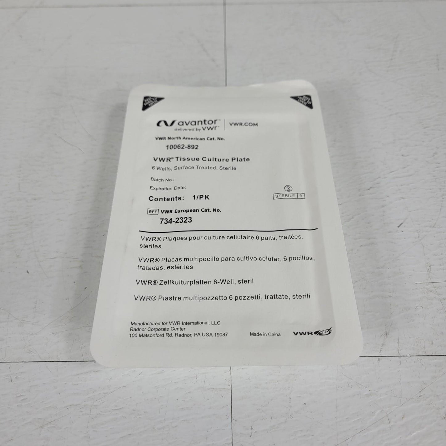 34PK Avantor 10062-892 VWR Tissue Culture Plate 6 Well Surface Treated