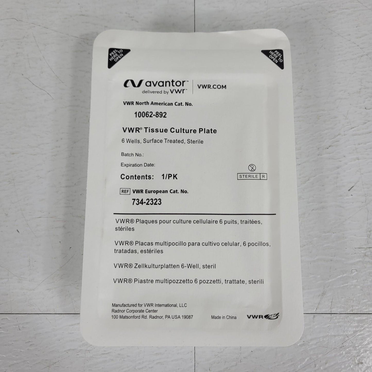 34PK Avantor 10062-892 VWR Tissue Culture Plate 6 Well Surface Treated