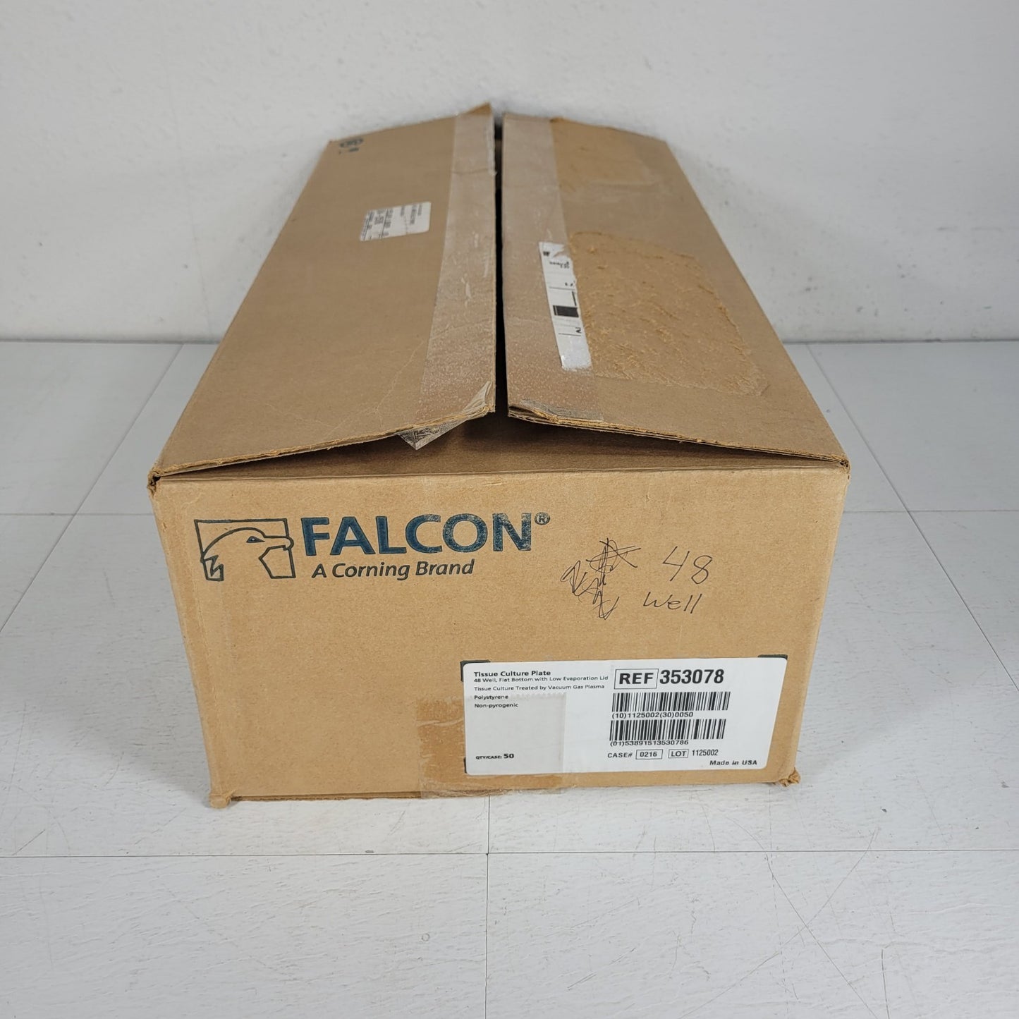42PK Falcon 353078 48-Well Tissue Culture Plate Flat Bottom Low Evaporation Lid
