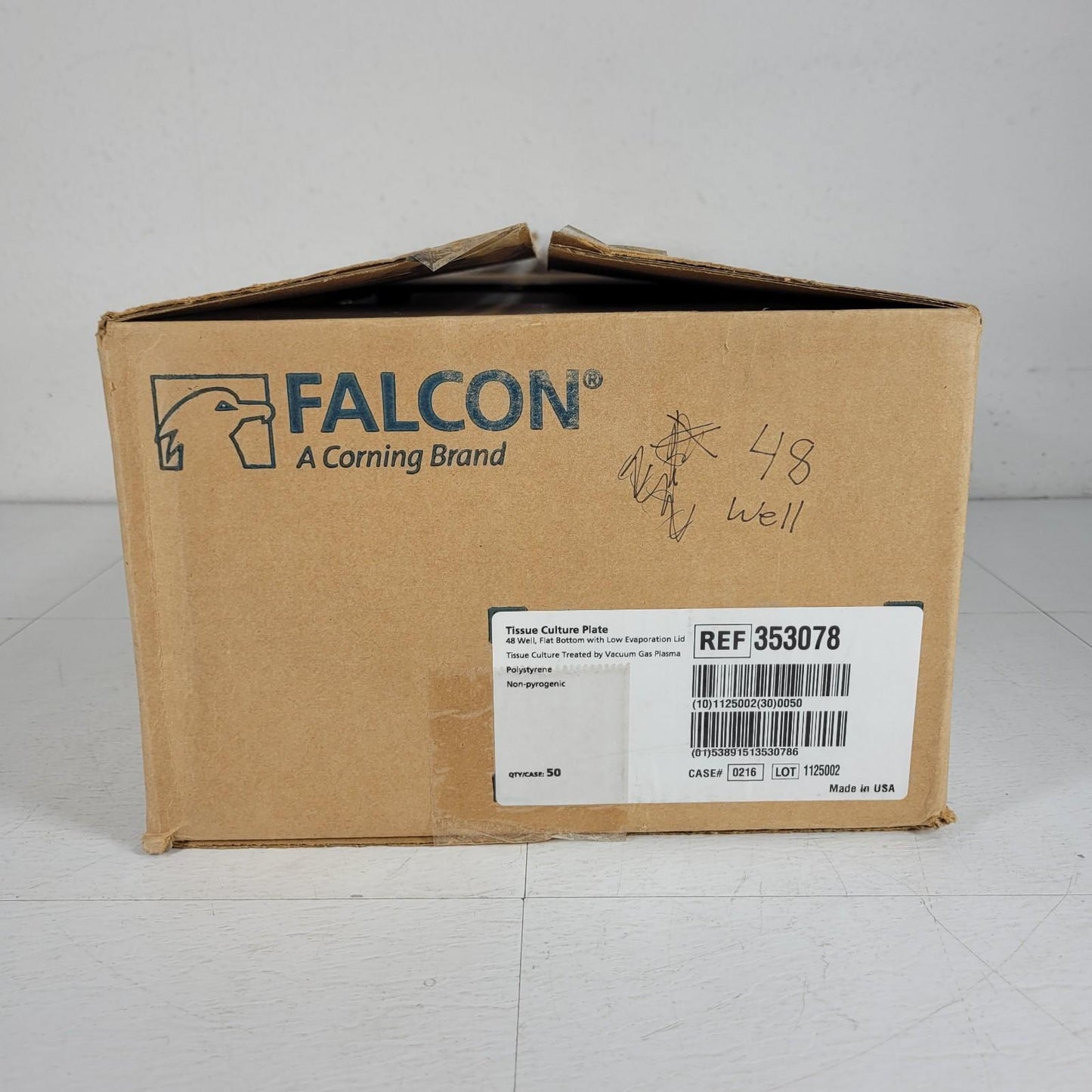42PK Falcon 353078 48-Well Tissue Culture Plate Flat Bottom Low Evaporation Lid