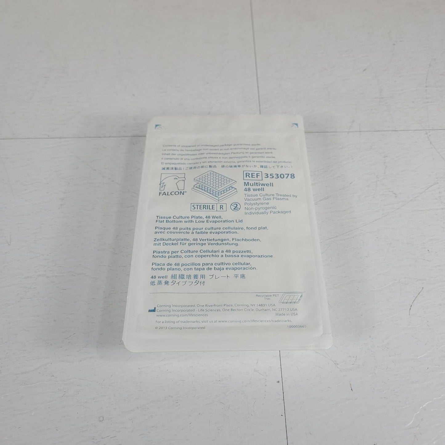 42PK Falcon 353078 48-Well Tissue Culture Plate Flat Bottom Low Evaporation Lid