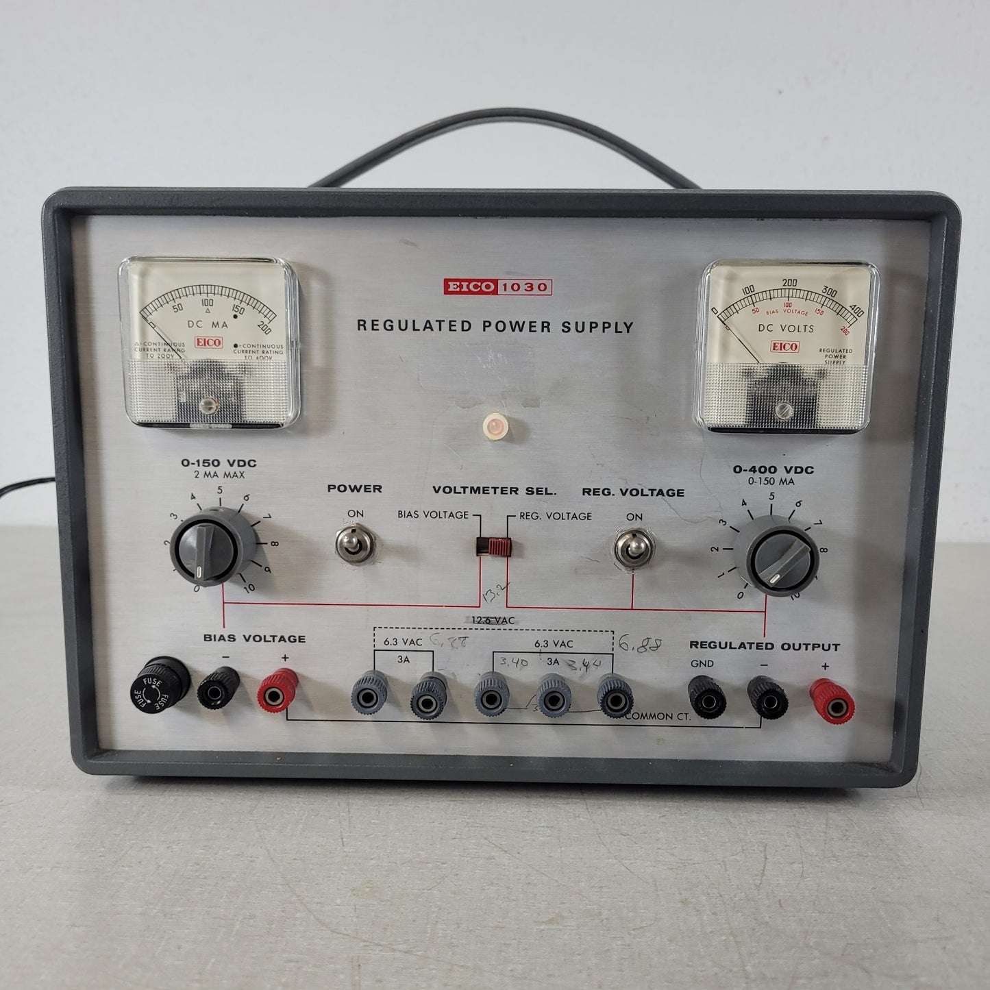 Vintage Eico 1030 Vacuum Tube High Voltage Regulated DC Supply 0-400V/0-150V