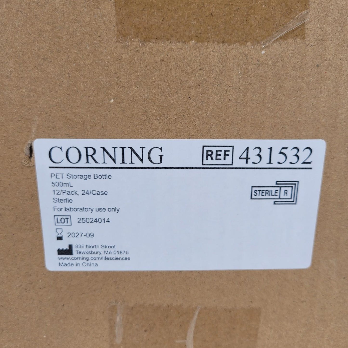 6/Case Corning 431532 PET Polyethylene Terephthalate Storage Bottle 500mL