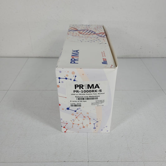 MidSci PR-1000RK-S Prima 1000uL Pipette Tips Racked Natural Low Retention PR1MA