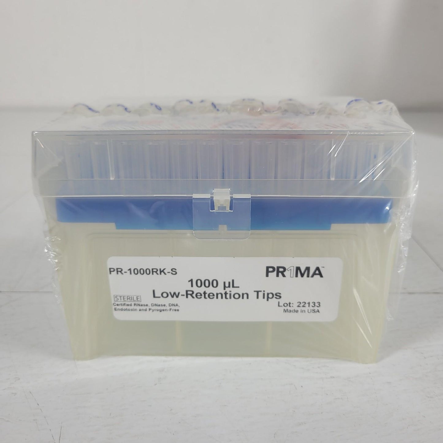 MidSci PR-1000RK-S Prima 1000uL Pipette Tips Racked Natural Low Retention PR1MA