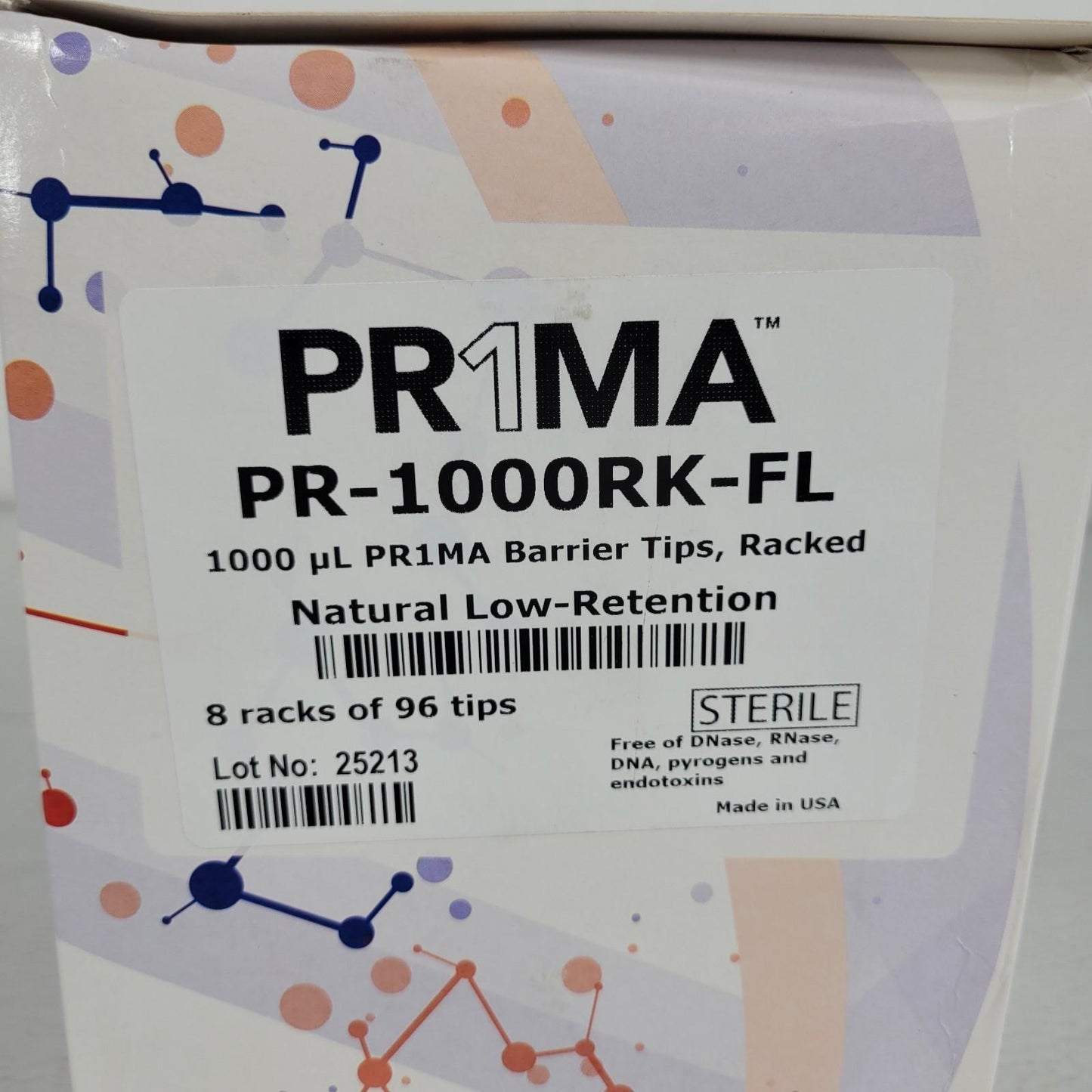 MidSci PR-1000RK-FL Prima 1000uL Barrier Tips Racked Natural Low Retention PR1MA