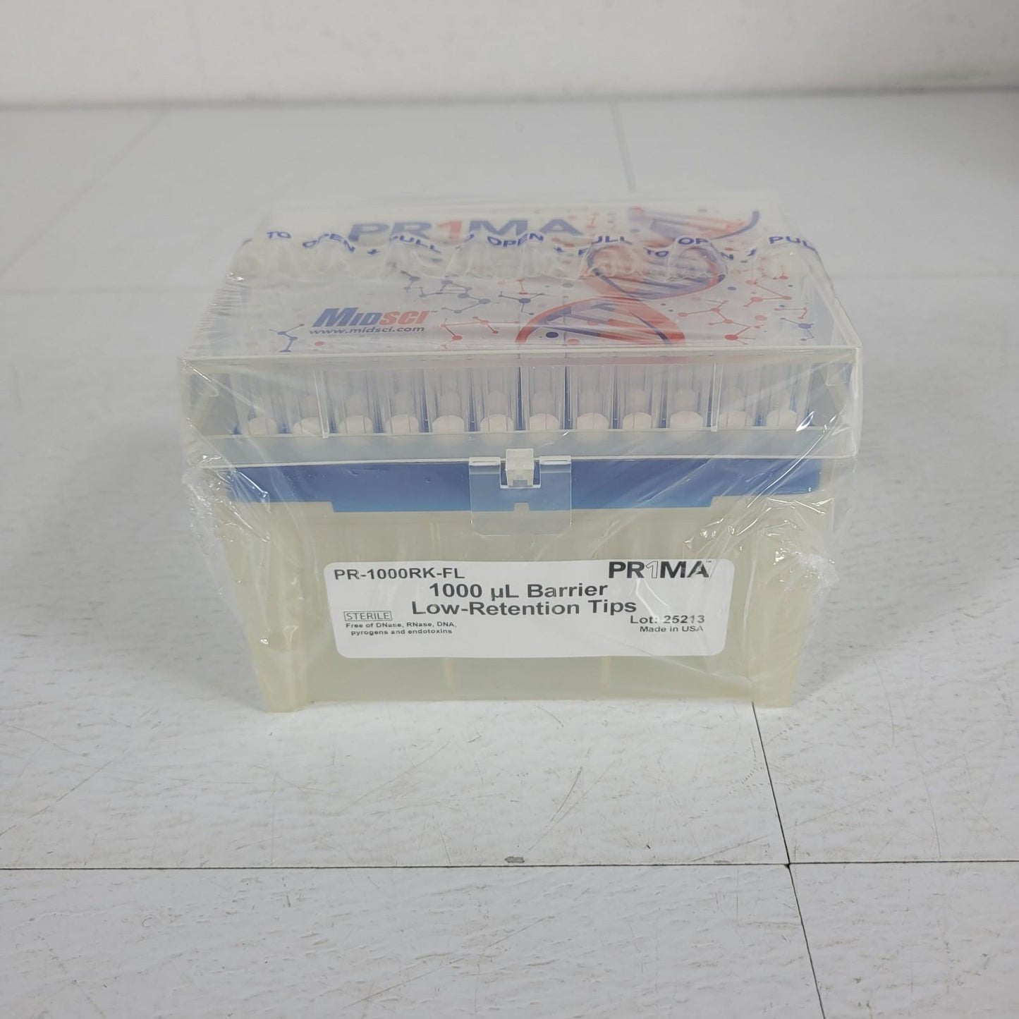 MidSci PR-1000RK-FL Prima 1000uL Barrier Tips Racked Natural Low Retention PR1MA