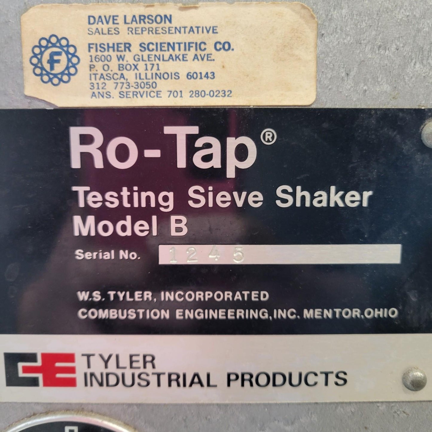 TESTED W.S. Tyler Ro-Tap Testing Mechanical Sieve Shaker Model B 115/230 Volts