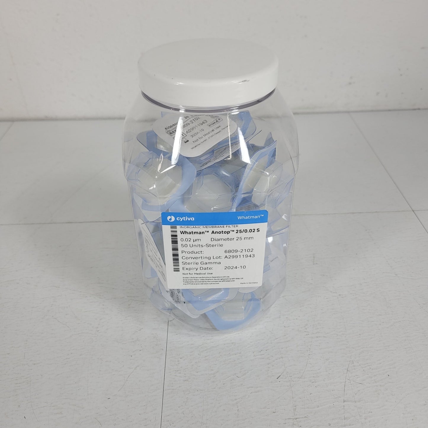 Lot of 34 Cytiva 6809-2102 Whatman Anotop Inorganic Membrane Filter Dia 25mm