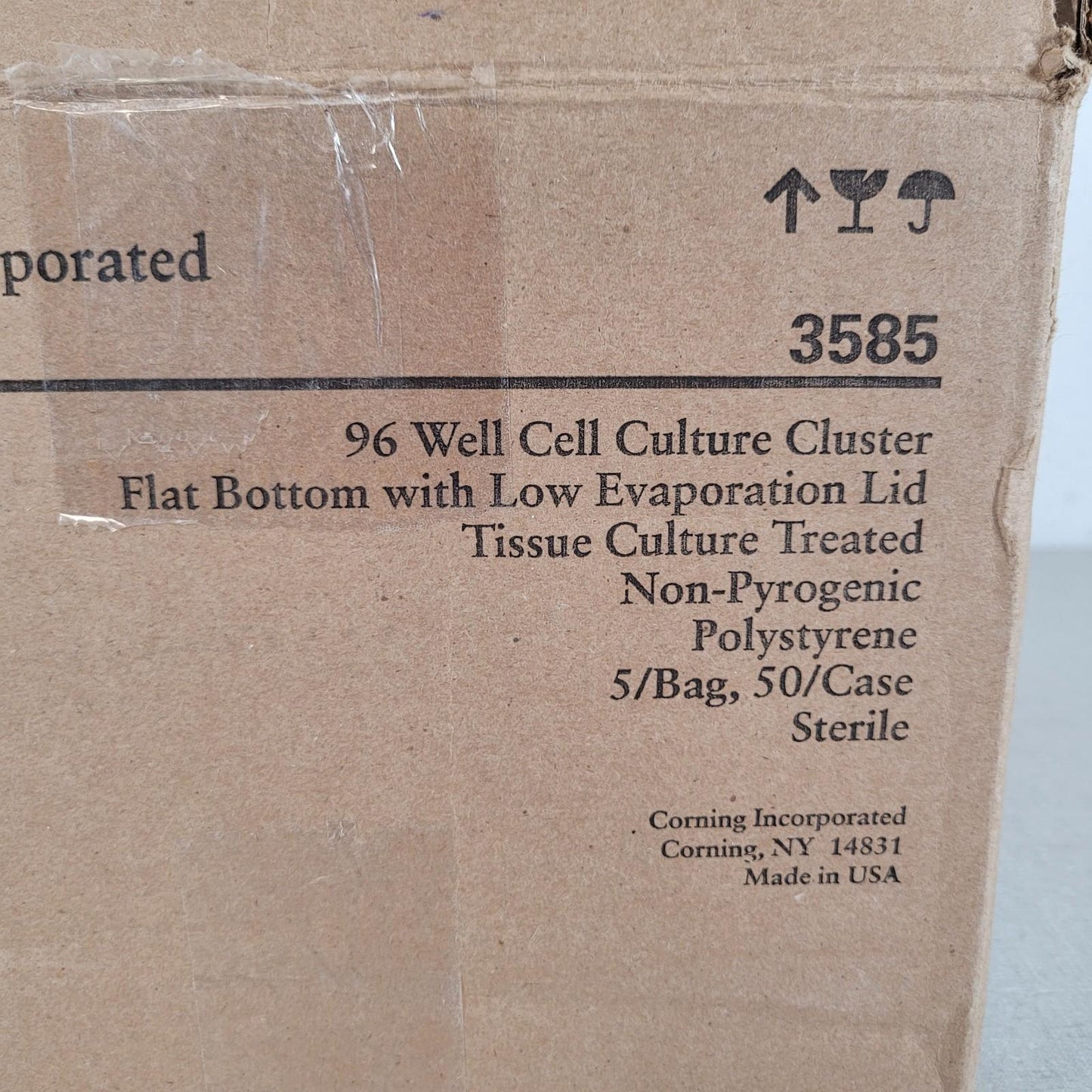 45/ct Corning 3585 Costar 96 Well Cell Culture Cluster Flat Bottom Low Evap Lid