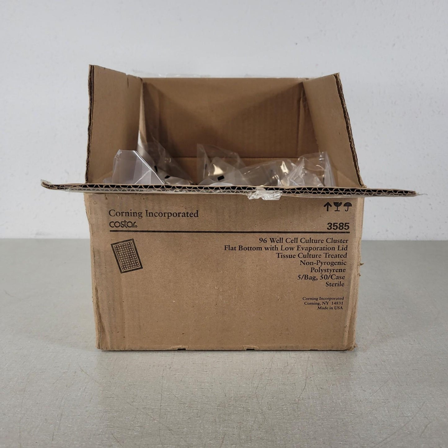 45/ct Corning 3585 Costar 96 Well Cell Culture Cluster Flat Bottom Low Evap Lid