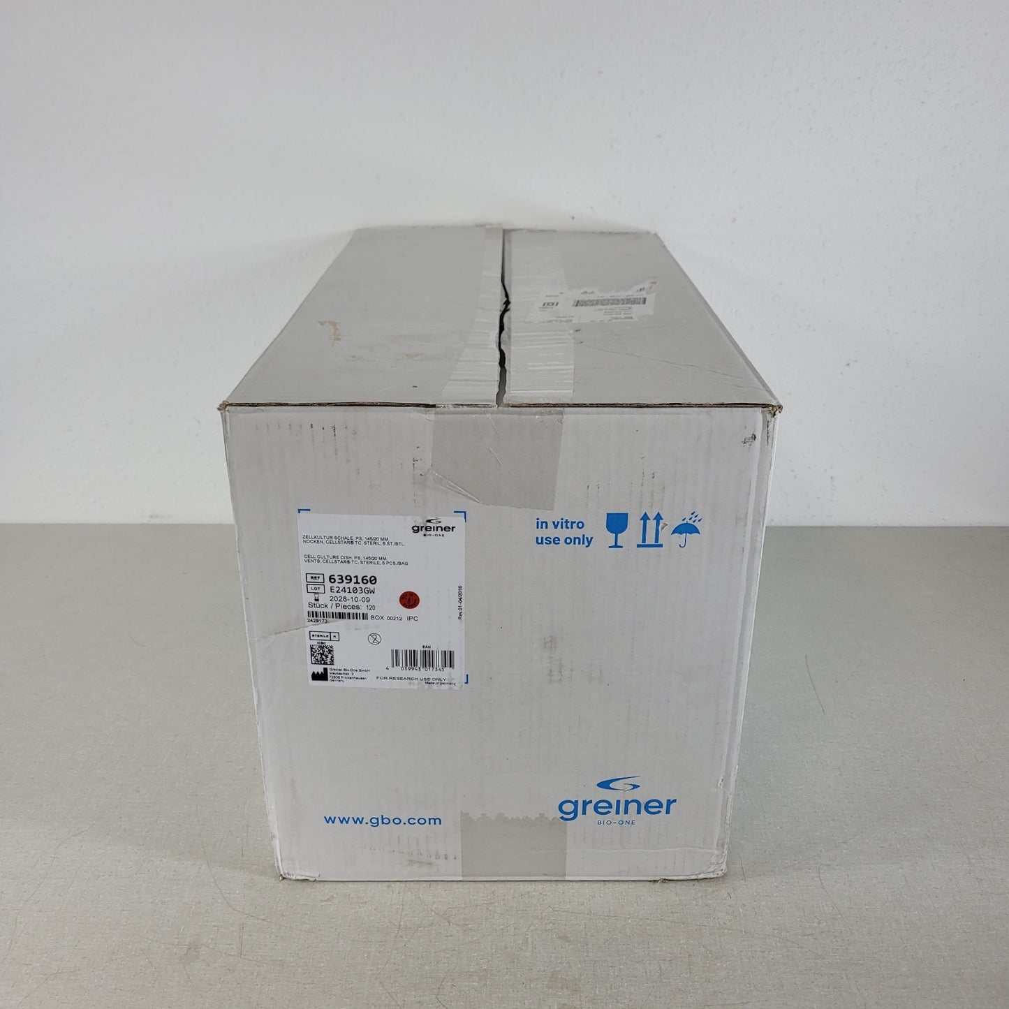 120/ct Greiner Bio-One 639160 Cellstar Cell Culture Dish 145/20mm Vents