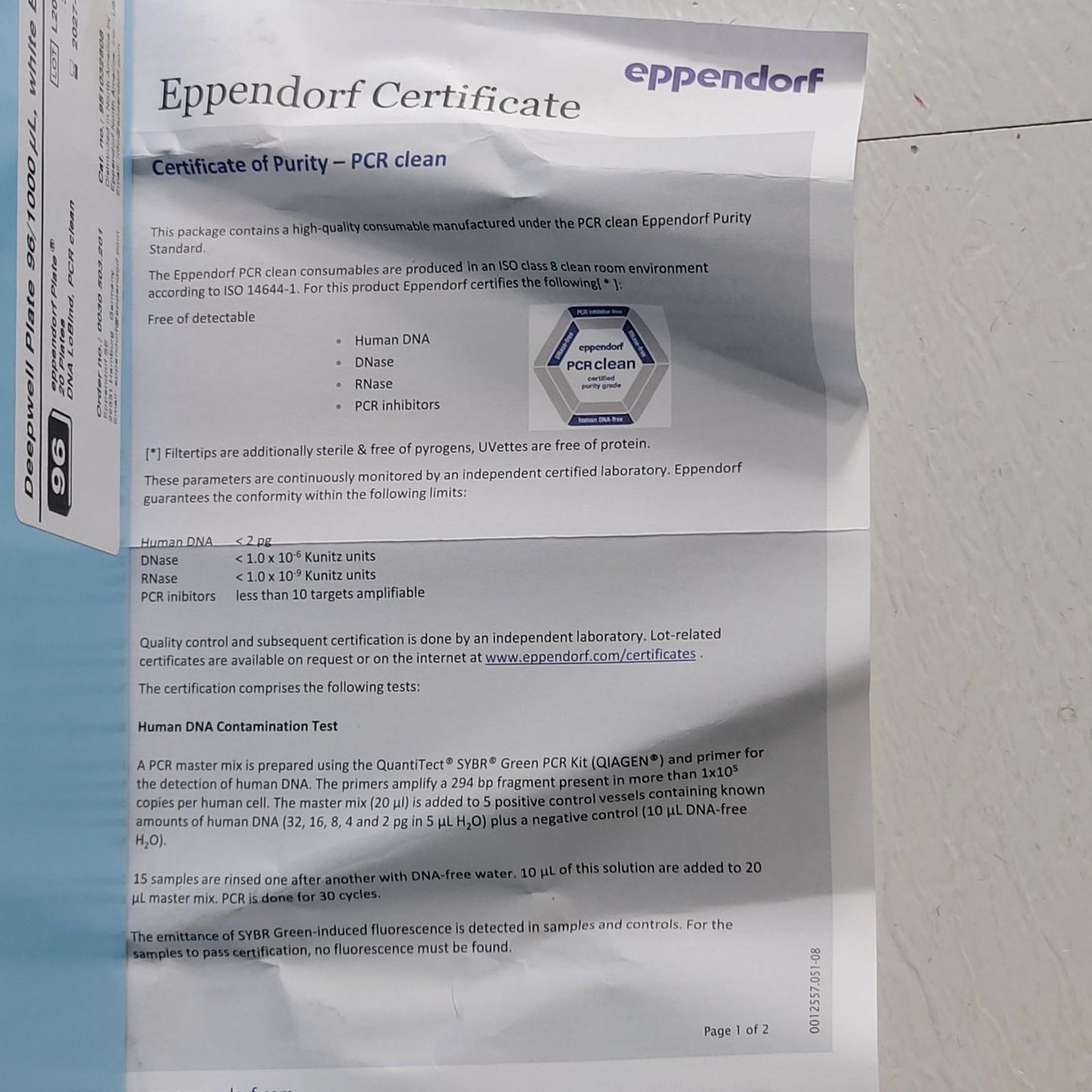 Eppendorf 951032808 Deepwell Plate 96/1000 𝜇L White Border DNA LoBind 8 Plates