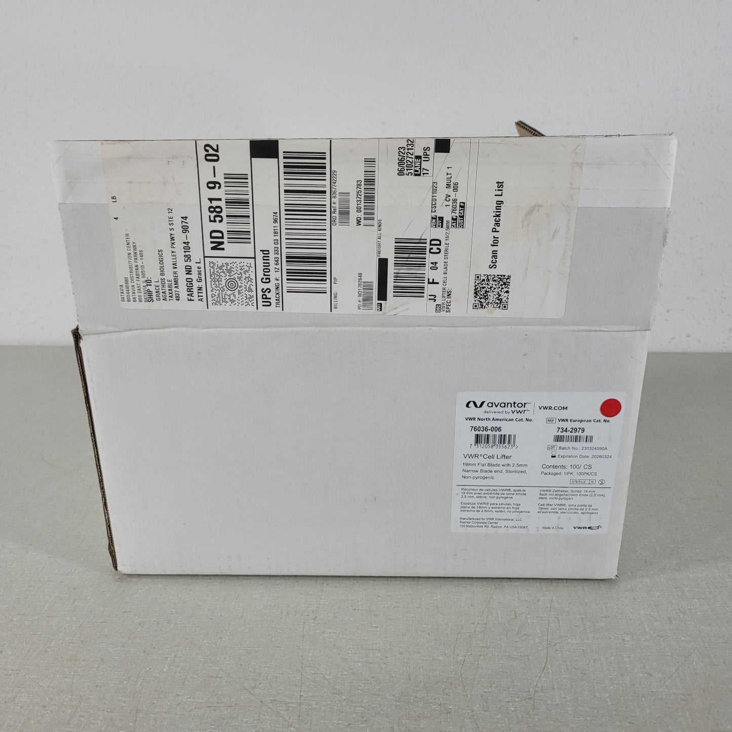 Avantor 76036-006 VWR Cell Lifter Double End Non-Pyrogenic 62 Count