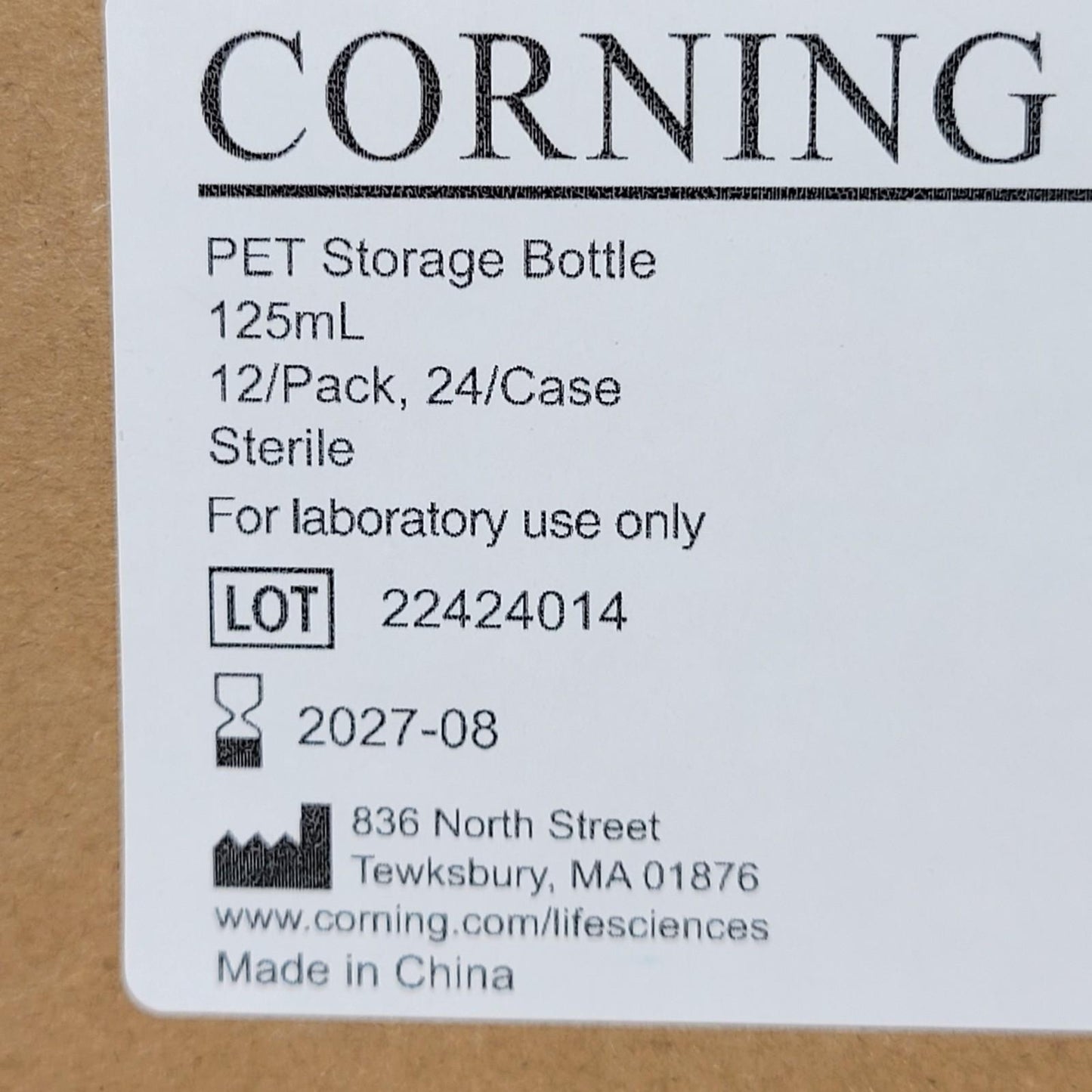 12/Pack Corning 431530 PET Storage Bottle 125mL 45mm Screw Cap Graduated
