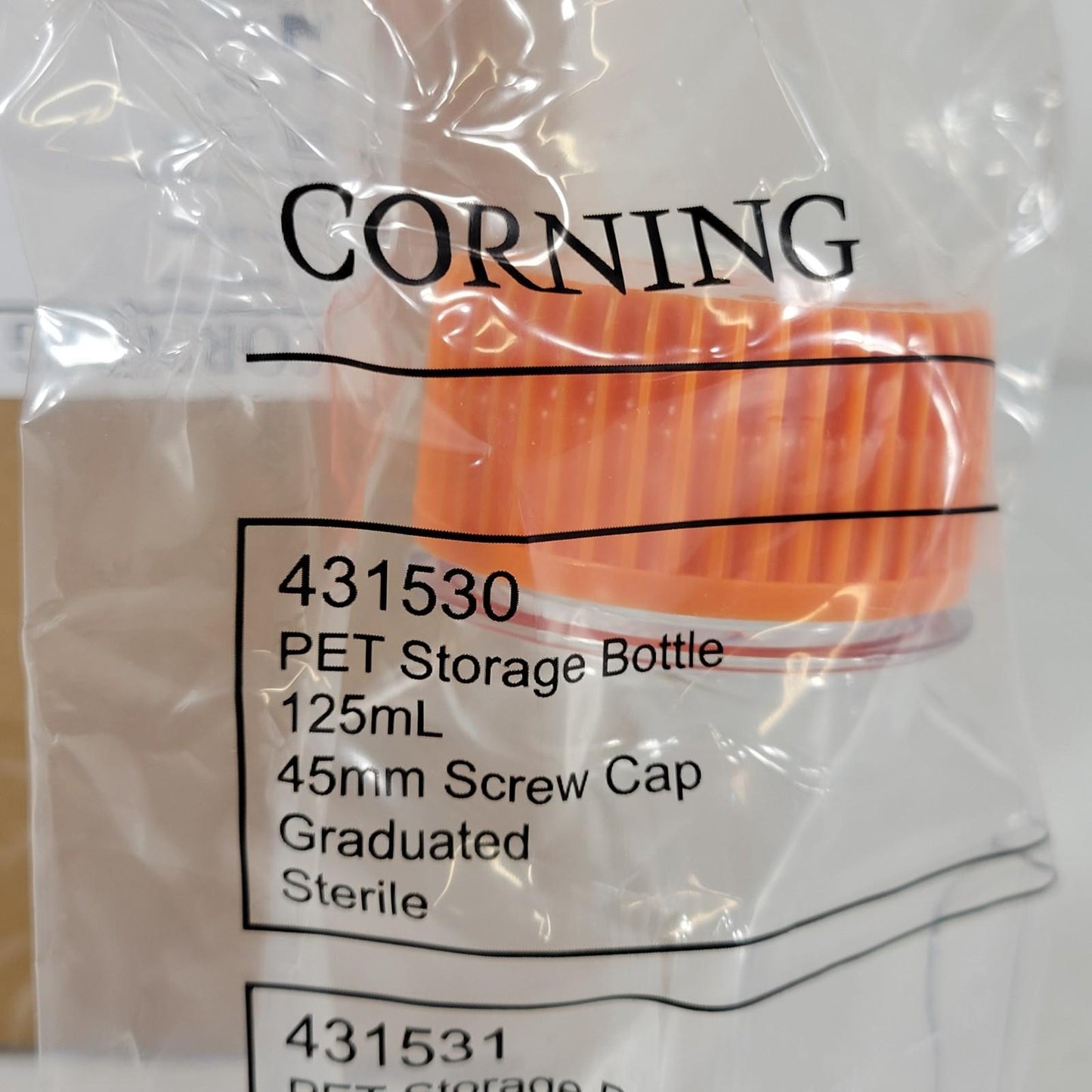 12/Pack Corning 431530 PET Storage Bottle 125mL 45mm Screw Cap Graduated