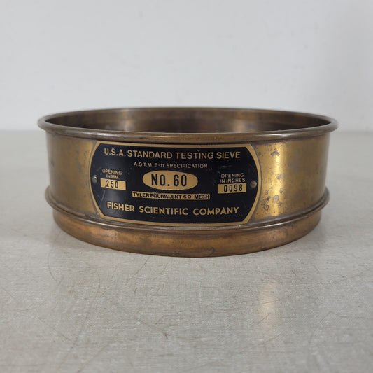 Fisher Scientific Co Standard Testing Sieve ASTM E-11 Specification NO. 60 Mesh