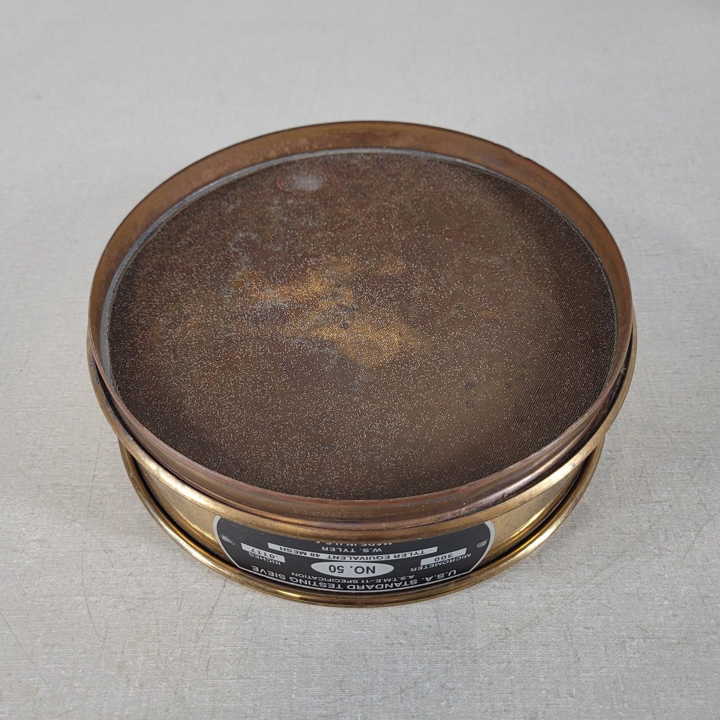 W.S. Tyler Standard Testing Sieve ASTME-11 8" Diameter NO. 50 300 Micrometer
