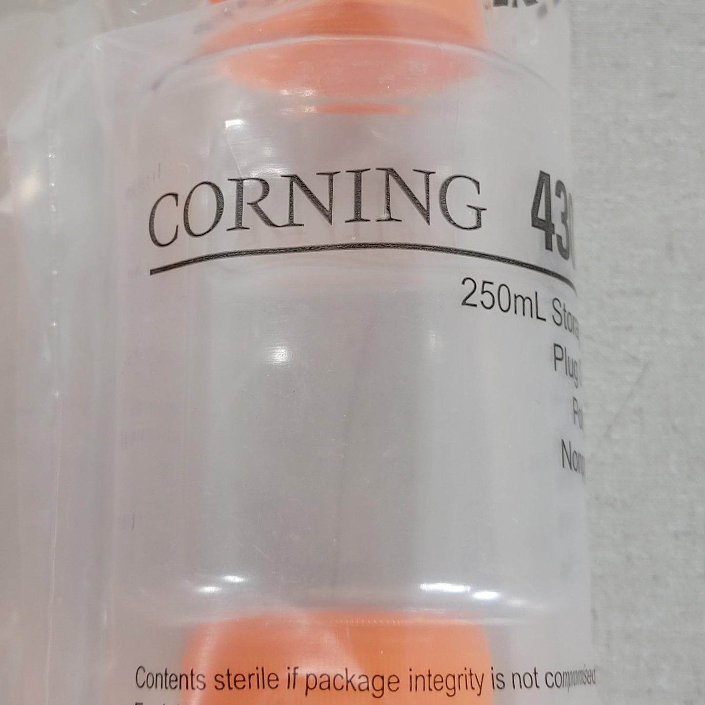 Lot Of 10 Corning 430281 250mL Storage Bottle Plug Seal Cap Polystyrene